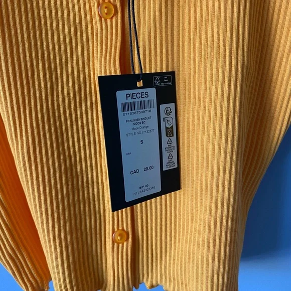 NWT Orange Pieces Ribbed Cami Tank - Picture 5 of 5